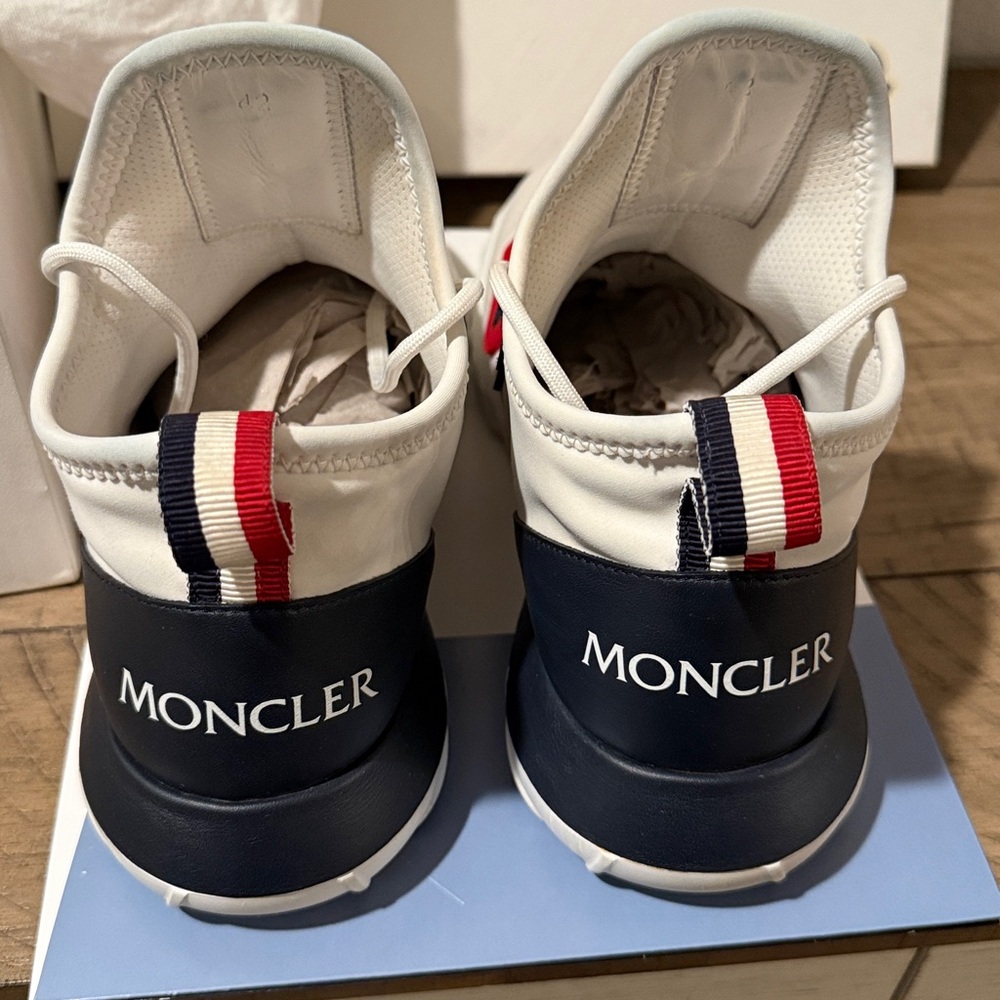 Moncler - White Sneakers with Red and Blue Accents - Picture 7 of 9